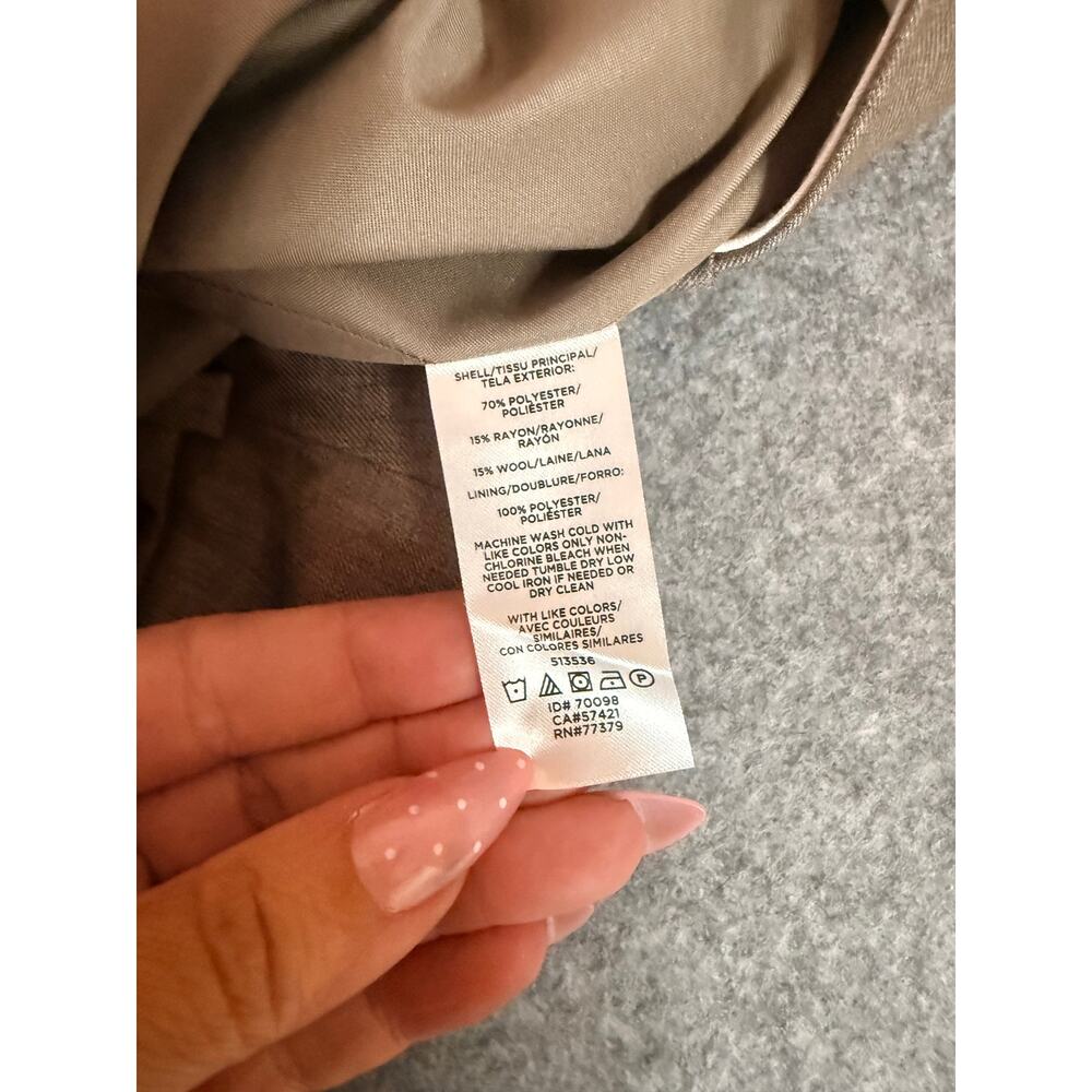 Ann Taylor Petite Dress Pants Womens 6P Taupe Wool Blend Straight Leg NWT - Picture 6 of 9